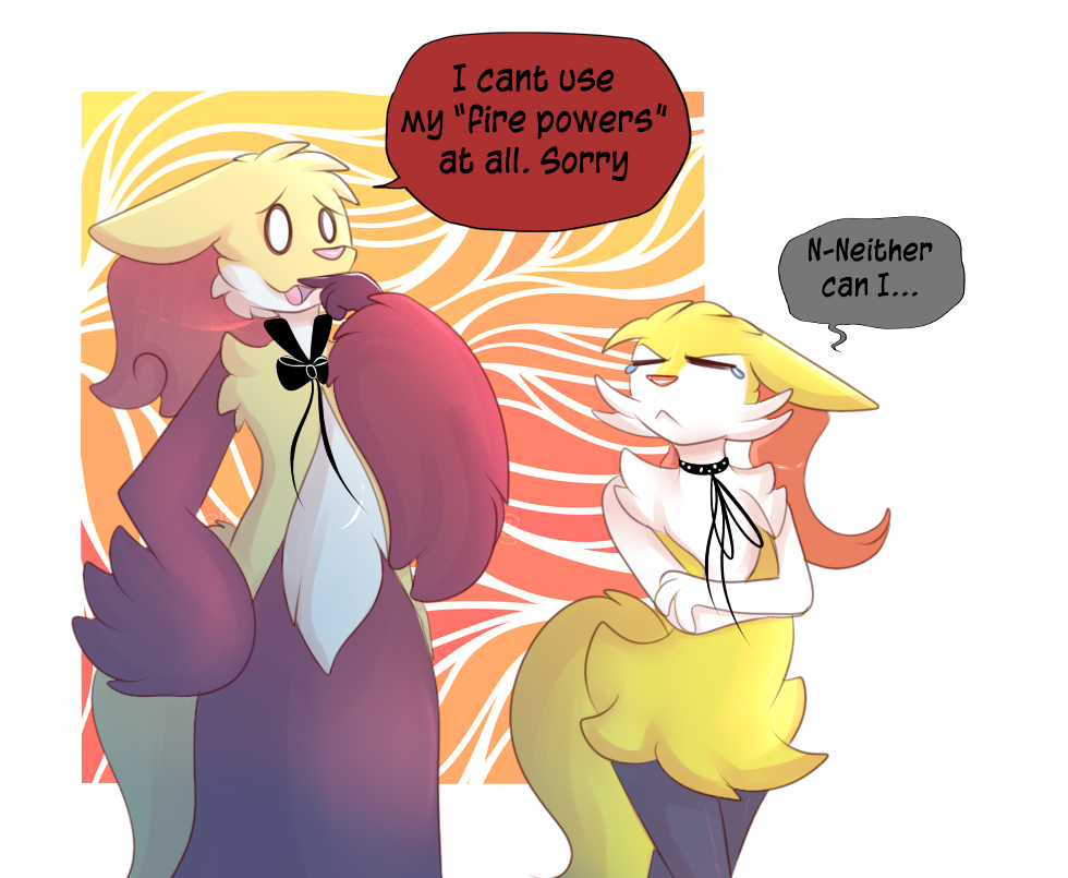 vestabraixen: @askrunethedelphox At least one of these phoxes can use fire magic….for