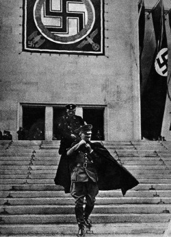   Adolf Hitler leaving the Nuremberg Party