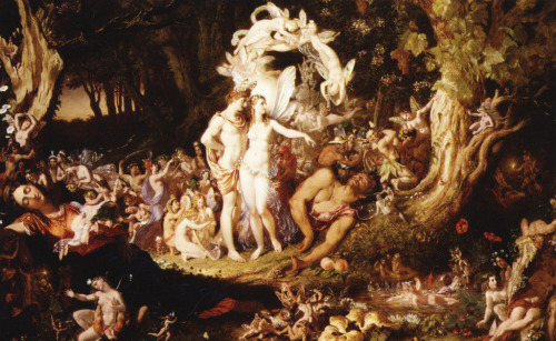 lacedheartt:  The quarrel of Oberon and Titania by Sir Joseph Noel Paton (1850)