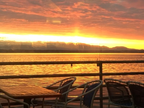 Sunset From Terrace of Ray’s, Shilshole Bay, Seattle, 2016.