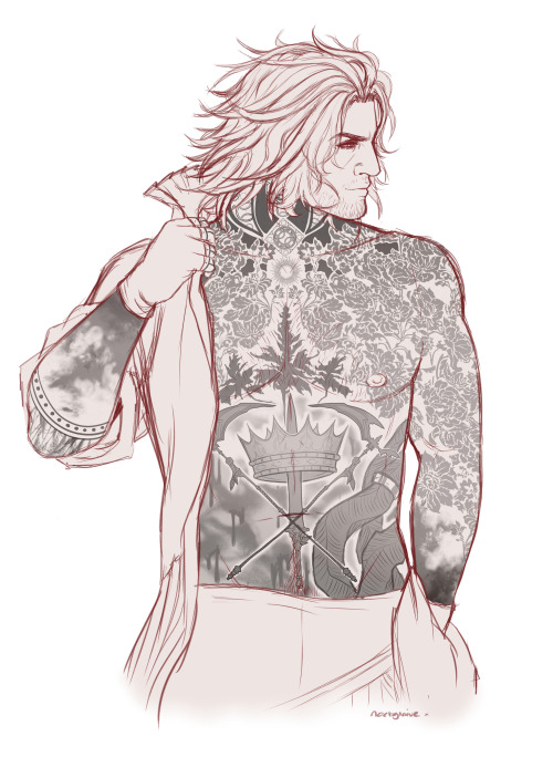 noctglaive: The second round of Patreon sketch requests are in for this month, and a heavily tattooe