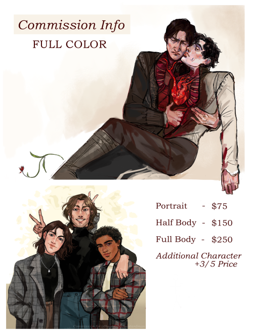 Commission Info! I’m opening commissions for the holiday season!PM me if you are interested or