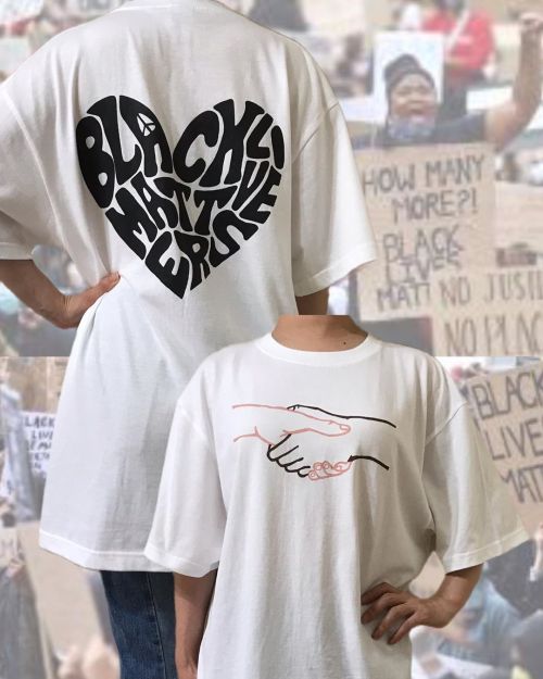 ✊✊✊✊✊✊﻿先日お知らせさせて頂いた、﻿BLACK LIVES MATTER、ハンドメイドプリント、﻿チャリティーTシャツ詳細をUP致します﻿﻿ホワイトTシャツ　　2,500円　　S〜XL﻿　　　　