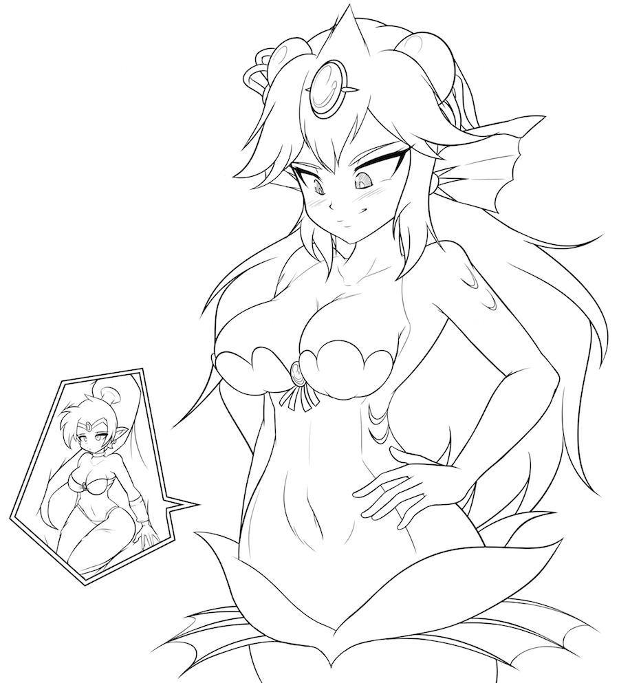 Patreon SketchFor this month my anonymous contributor requested Shantae having found