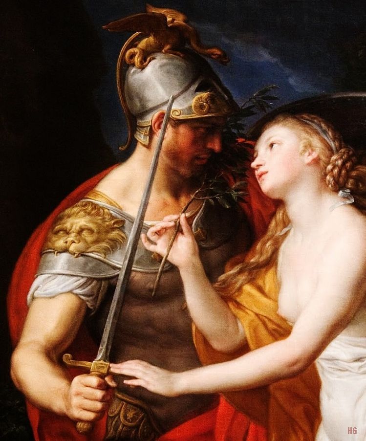 hadrian6:  Detail : Allegory of Peace and  War. 1776. Pompeo Batoni. Italian.1708-1787.