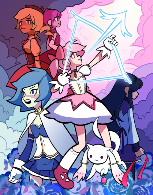 a madoka print for AX!!!! here&rsquo;s a process gif from wips i posted on twitter