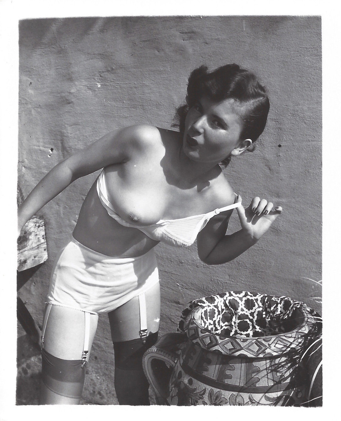 Absolutely delightful-old style underwear, nylons. Transported back to my late adolescence!