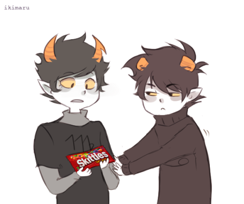 ikimaru:Karkat this is not a Skittles comMERCIAL