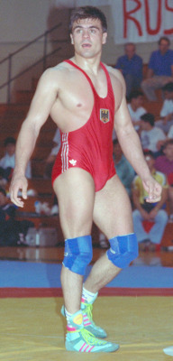 blackandwhite1789:  Old-Fashioned Wrestling Singlets Do you prefer red or blue? 