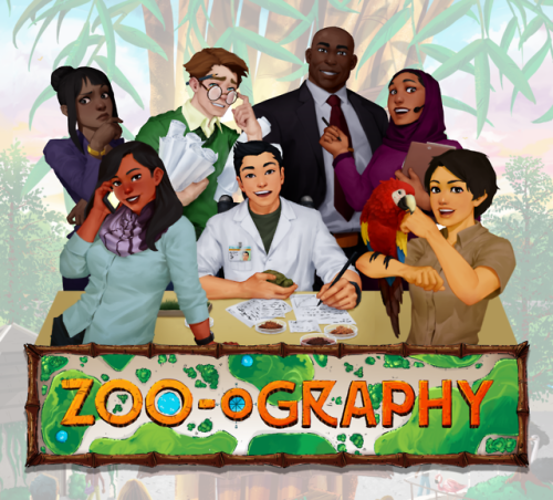 Artwork for the board game, Zoo-ography by Doomsday Robots!Click the link to learn more! ZOO-OGRAPHY