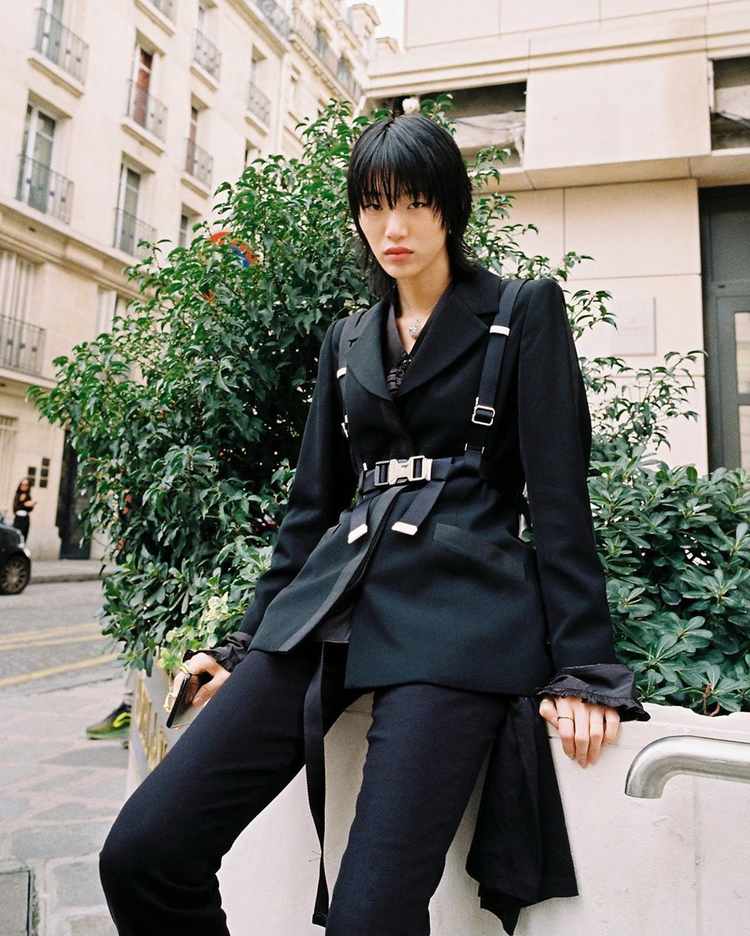 Black-is-no-colour — Sora Choi during Paris Fashion Week Spring 2022.