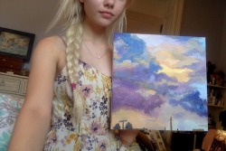 consonant:  no makeup but my painting matched my dress!! 