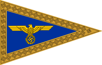 A German car pennant for admirals used from 1933 to 1945. A similar one was used for other members o