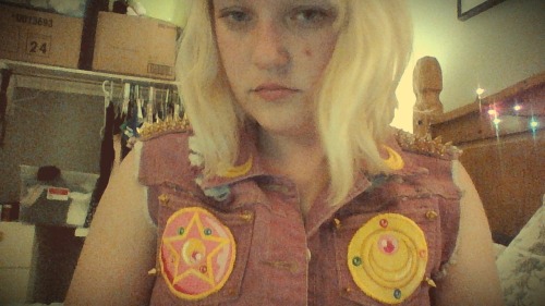 loloschucks:  ok so my friend bloodyqueefs made me this custom feminist sailor moon vest. I am beyond words with how amazing this turned out and how amazing it makes me feel. Contact her if you want a custom vest too.  Fuck with me? And on behalf of