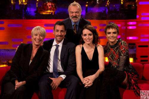 On an all-new The Graham Norton Show we have Emma Thompson, Adam Sandler, Claire Foy, Cara Delevingn