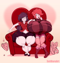 sutibaru:  Valentine’s Love Seat by SutibaruArt   It’s a bit of a tight fit!  *Available in Full-Resolution on my Patreon!   