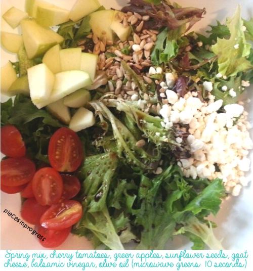 iwillbeskinny123:  piecesinprogress:  Every time I go to the mall, I always stop at the giant salad bar and wonder why salads there are better than what I make at home. Finally it hit me- I don’t have to chop anything and there are so many choices!