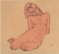 vuls:  A crouching woman, 1914 Koloman Moser 