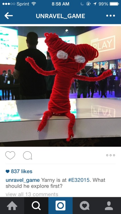nerdinablender:10 reasons to be following Unravel_game on Instagram. Yarny gives me hope for th