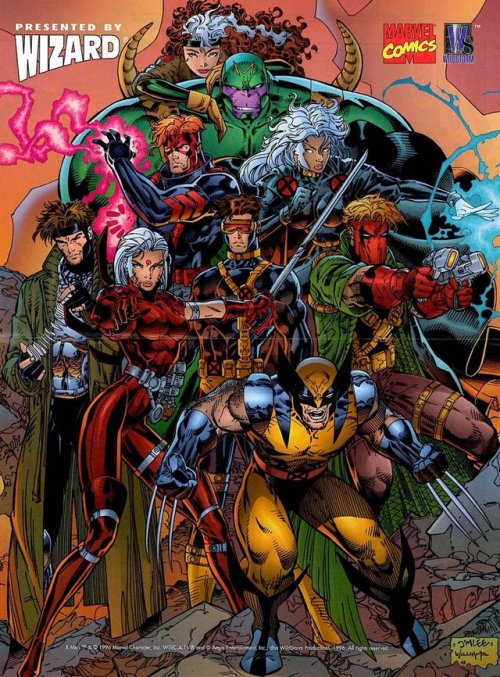 maxmarvel12345:X-Men and WildC.A.T.s Wizard Exclusive Poster (1996)Artist by: Jim Lee and Scott Will