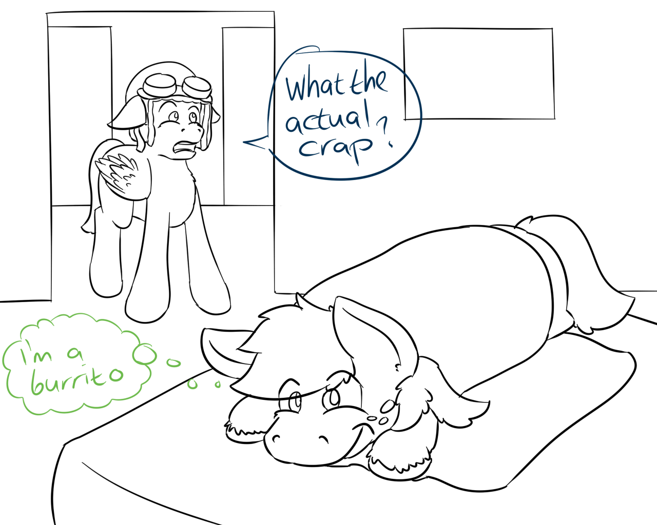 askscruffasus:  hazzmuro:  NATG Day 3:Draw a pony in the snow/Draw a pony bundled