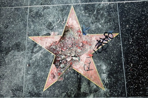 paperbulletclub:President Donald Trump’s star on the Hollywood Walk of Fame was destroyed Wedn