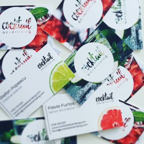 Fresh business cards are up for grab! #CocktailAdvertising #BusinessCards #CreativeTeam #ArtCopy #En