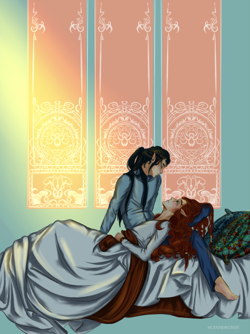 cyanidechan:Maedhros and Fingon enjoy each other’s presence on a placid morning after the resc