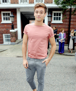 tomrdaleys:  Tom Daley attends the Julien Macdonald show at the Seymour Leisure Centre during London Fashion week on September 17, 2016 in London, England.