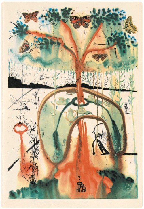 wtxch:Salvador Dalí’s illustration for Alice In Wonderland,1969.