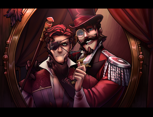 patientno7: A collab between me and @boomsheikas-art-blog featuring our circus boys (but evil), Anto