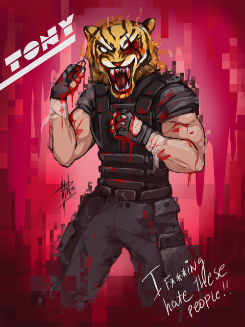 Tony - the antisocial psychopathI fealt like drawing something Hotline Miami related after beating b