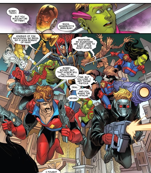 oxymitch: Emperor Hulkling, Wiccan, the Skrulls and the Kree are getting overwhelmed by a horde of r