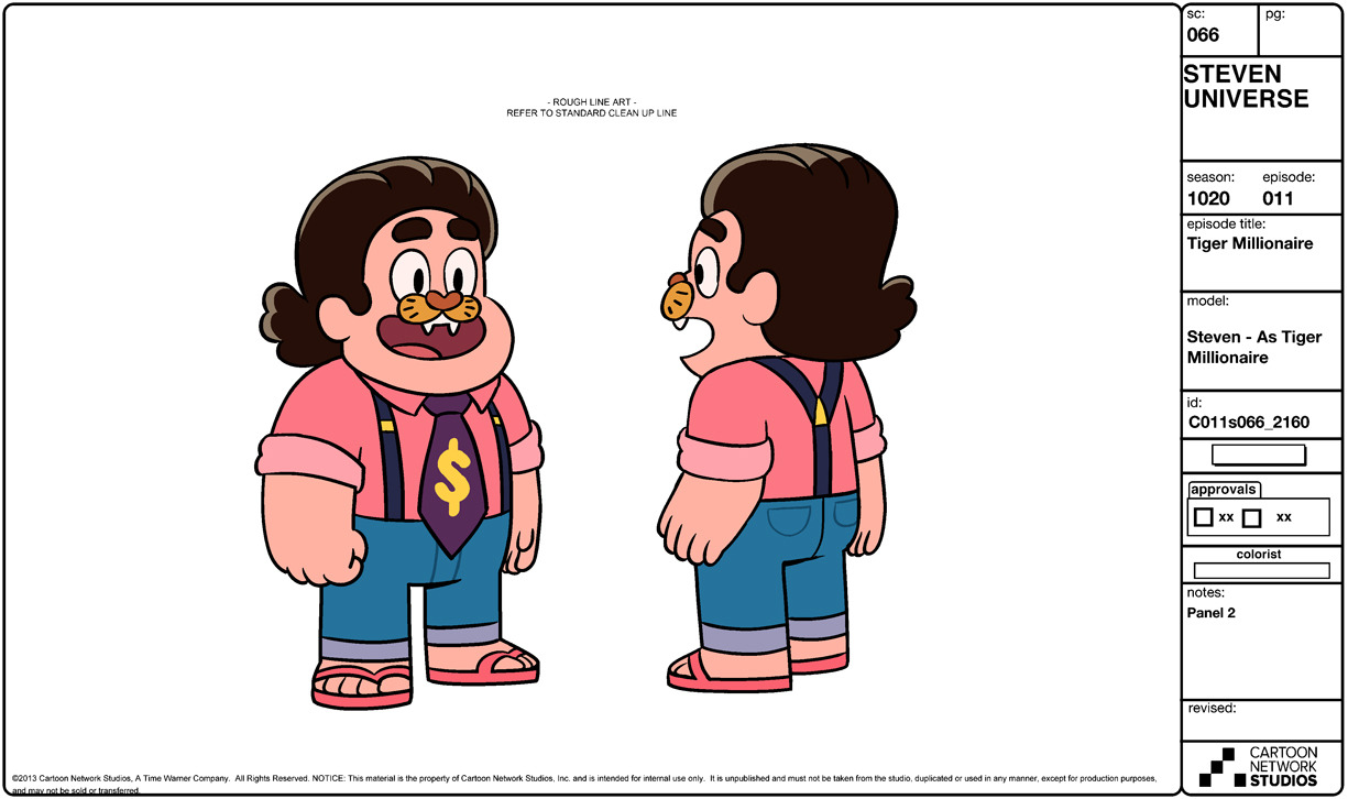 A selection of Character designs from the Steven Universe episode: “Tiger Millionaire”