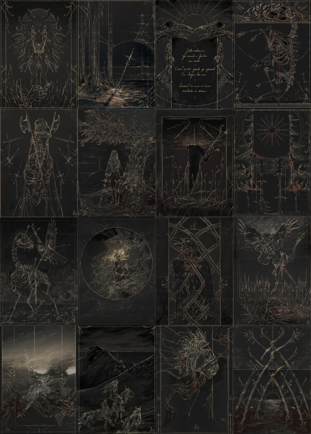 Chronological order of all pages, from top left to bottom right, as it stands at the moment. A lot of story yet missing, but it...