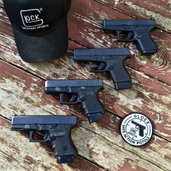 everydaycivilian:  In honor of Gaston Glocks’ 86th birthday, here are my four favorite conceal carry pistols.   Top to bottom:  42 .380ACP 43 9mm 26 Gen 4 9mm 30 Gen 4 .45ACP  Happy Birthday Mr. Glock!