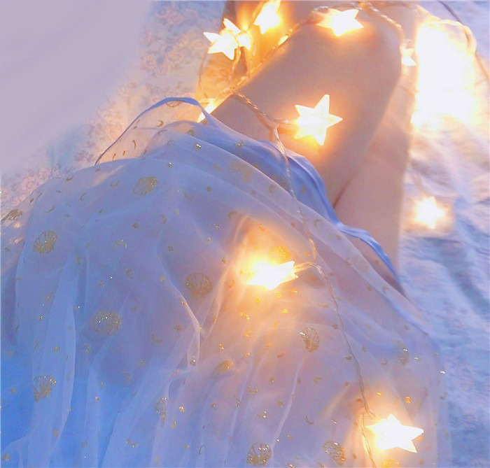 coquettefashion:    Blue Sheer Gold Glitter Seashell Print Mermaid Top &amp;
