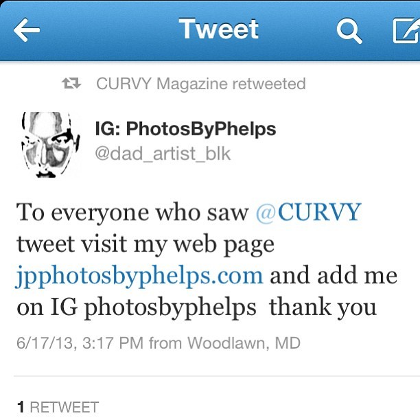 Ohh snap on twitter @curvymagazine  gave me two shout outs about my plus photography!!!