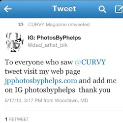 Ohh snap on twitter @curvymagazine  gave me two shout outs about my plus photography!!! 41,000 people just saw that!!!! Thank you!!!