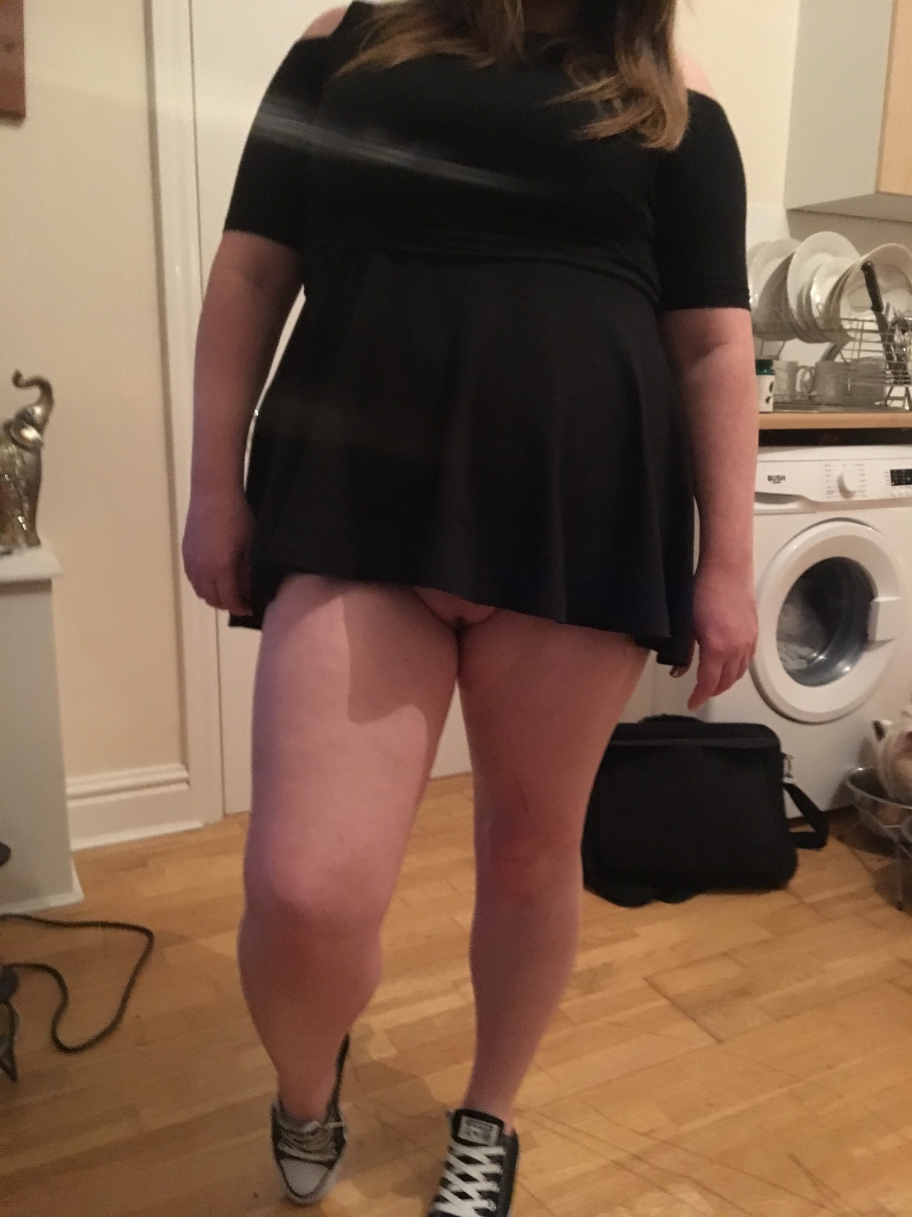 boldbehaviour:I have been a naughty girl today, I wonder if this is too short 😈💦