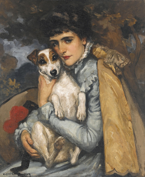 Jeanne with her Terrier - Rupert Bunny