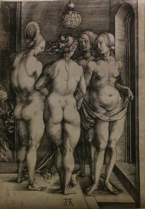 Albrecht Dürer (German, 1471-1528, b. Nuremberg, Germany) - The Four Witches, 1497, Engraving