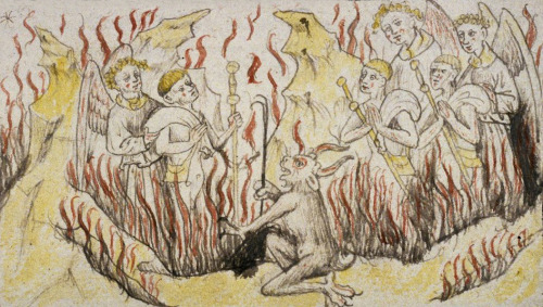 Guillaume de Deguileville, Three pilgrims in Hell, 1435