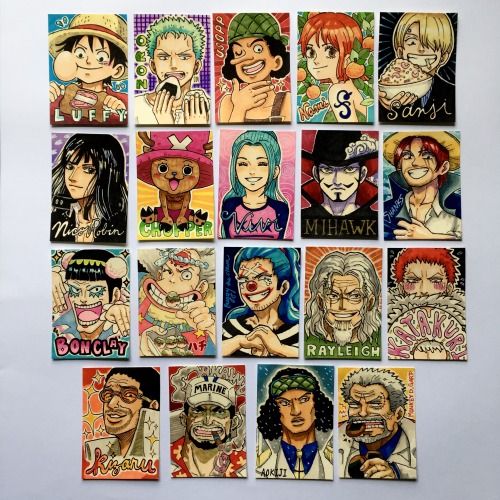 My One Piece small card collection for a friend of mine! I don’t know some of these characters but I