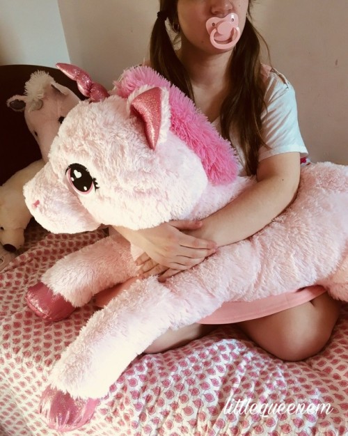 littlequeenem:  littlequeenem:  Princess and her horsie  Do not remove my caption or the stuffies wi