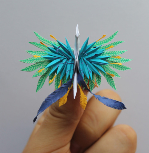 itscolossal: Cristian Marianciuc Creates a New Decorated Origami Paper Crane Daily for 1,000 Days