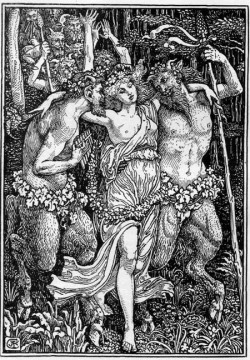 enchantedbook:   “Nymph between two satyrs”