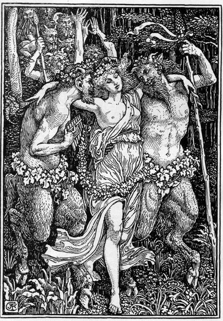 enchantedbook - “Nymph between two satyrs”   Walter Crane