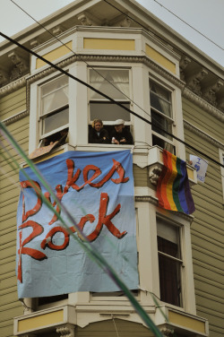 adayinthelesbianlife:  dyke-digest:  As we all well know.  Dykes Rock (by e_nations)  I love the fact that I know this is in San Francisco.