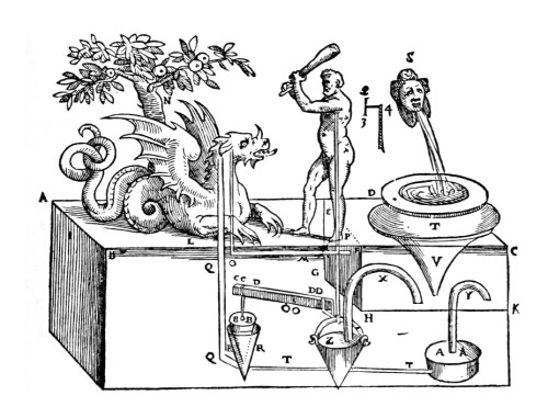 Wooden sculpture showing an automaton of Hercules winning over the dragon, 1589